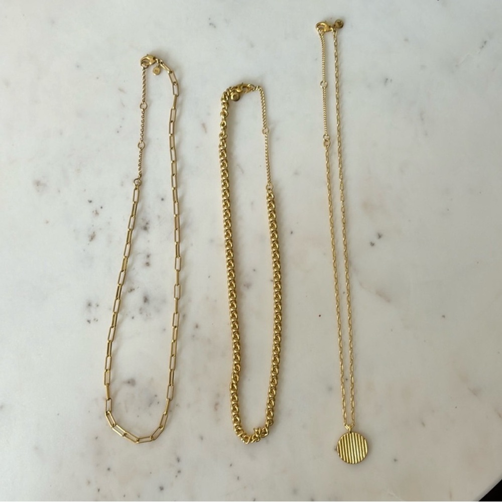 Madewell gold tone necklace set